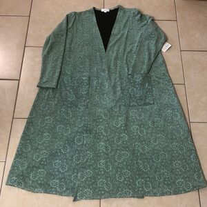 NWT LulaRoe Sarah Long Green Cardigan, Size M